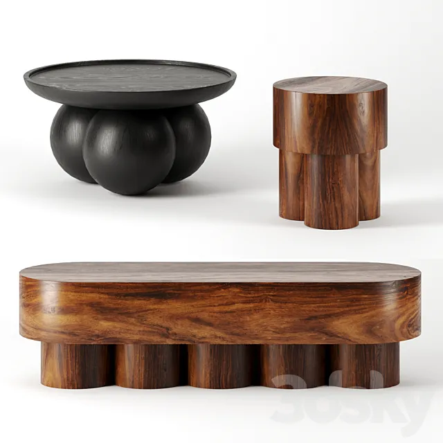 Coffee tables set by pfeifer studio 3DModel