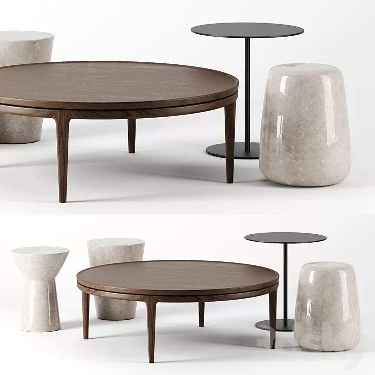 Coffee tables set by Time and Style 3D Model