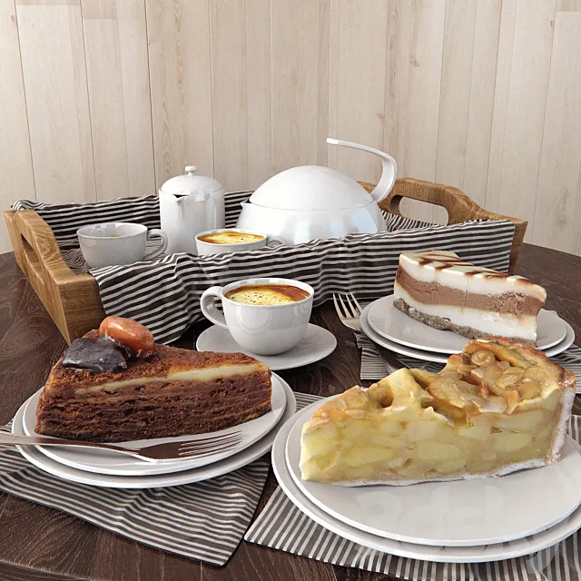 Coffee with cake 3DModel