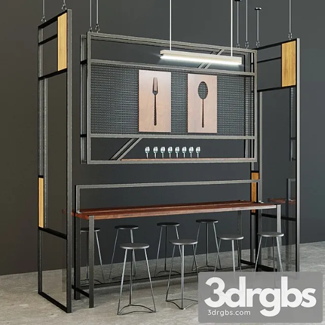 Coffeeshop bar 3D Model Free