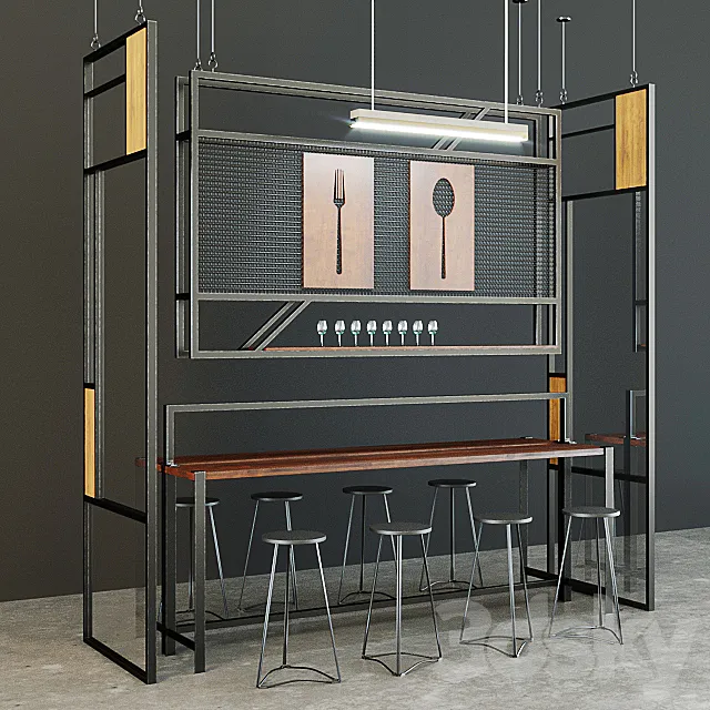Coffeeshop bar 3D Model