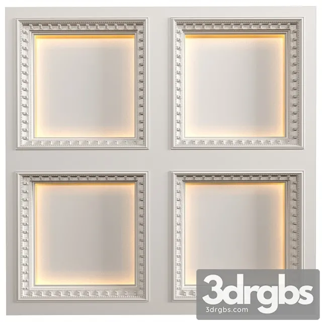 Coffered Ceiling With Illumination In Classic Modern Style Coffered Illuminated Seiling Loft Style 3D Model Free