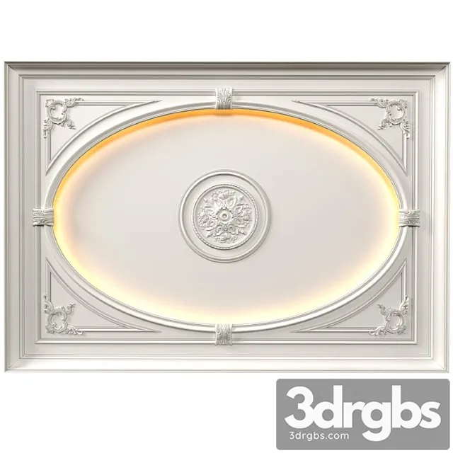 Coffered Round Ceiling With Illumination In Classic Modern Style Coffered Illuminated Seiling 3D Model Free