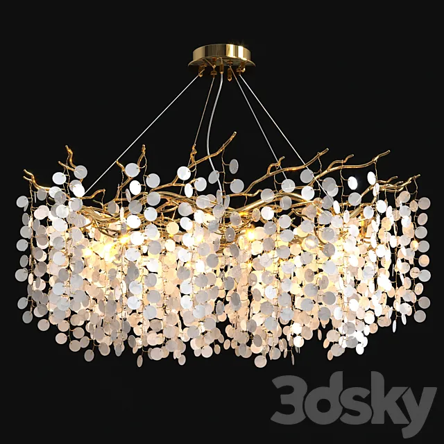 Coins Branching Chandelier 3D Model
