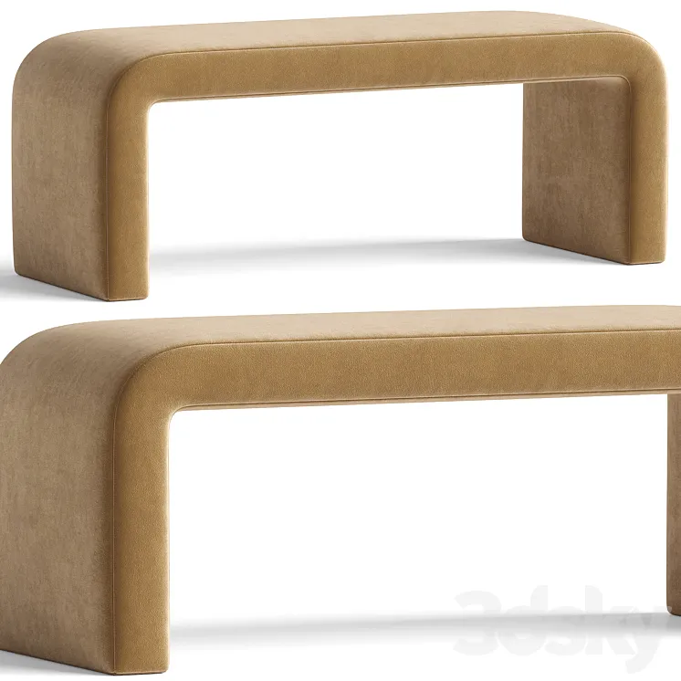 Colby Upholstered Bench Bronze 3D Model Free