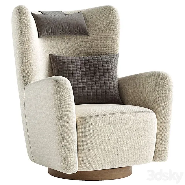 Colette Swivel Armchair by Castlery 3D Model