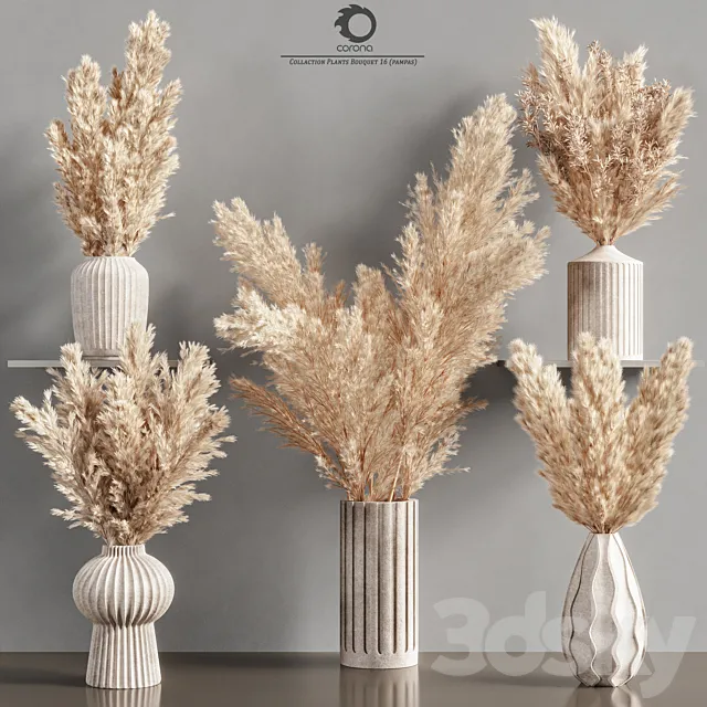 Collaction_Plants_Bouquet_16_(pampas)corona 3D Model