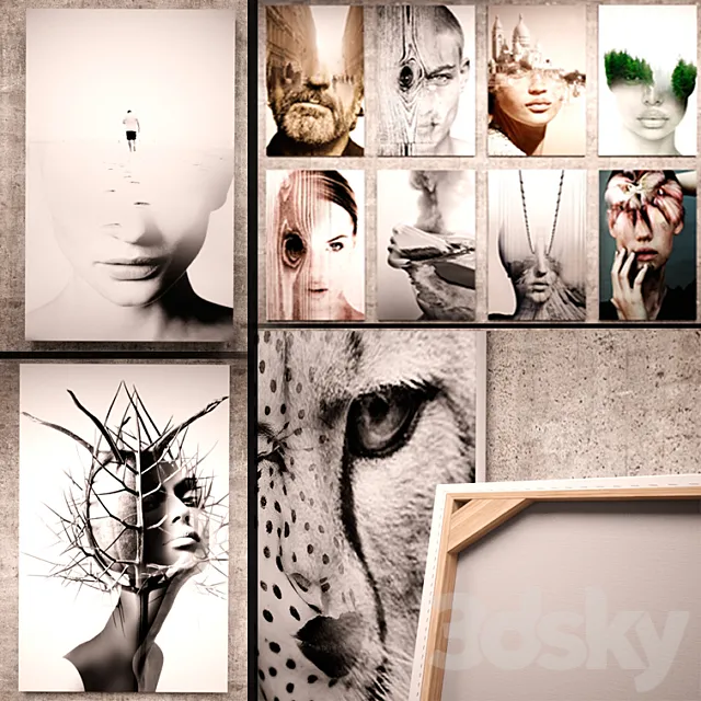 Collages Antonio Mora (16 pcs.) 3D Model