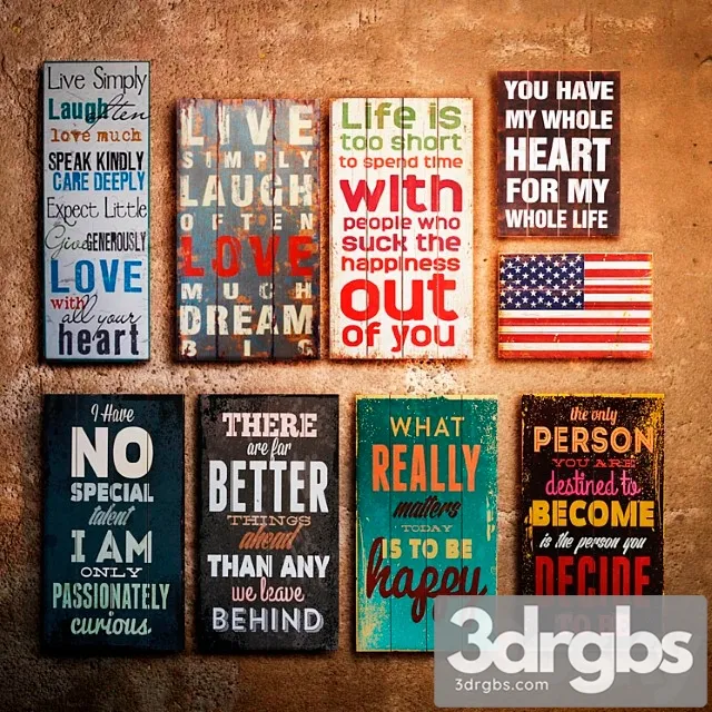 Collection 13 Inter Iernaya Plate Decorative Vivieska Dierieviannoie Panel 29 Stucco 3D Model Free