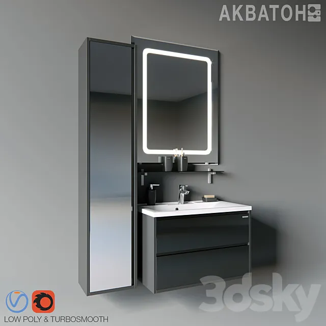 Collection Aquaton Rimini + Aquaton Premier 100 cm _ 80 cm 3DModel