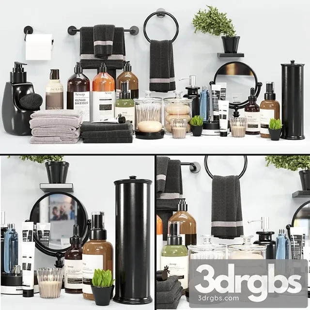 Collection Bathroom Accessories 3D Model Free