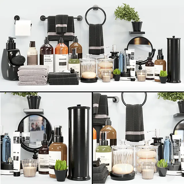 Collection bathroom accessories 3D Model
