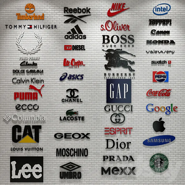 Collection brands lightbox 3D Model