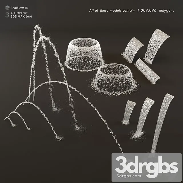 Collection Fountain Waterfall 2 3D Model Free