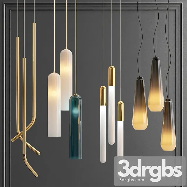 Collection Hanging Lightings 3D Model Free