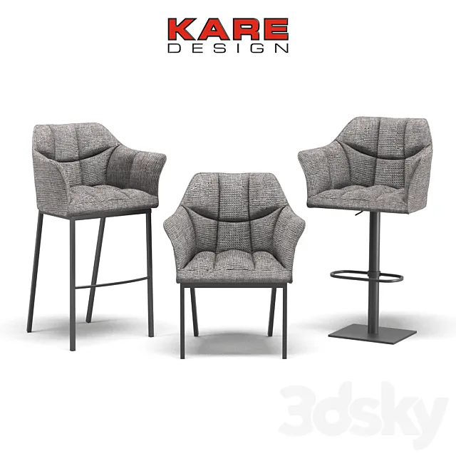 Collection Kare Chair with Armrest Thinktank 3D Model