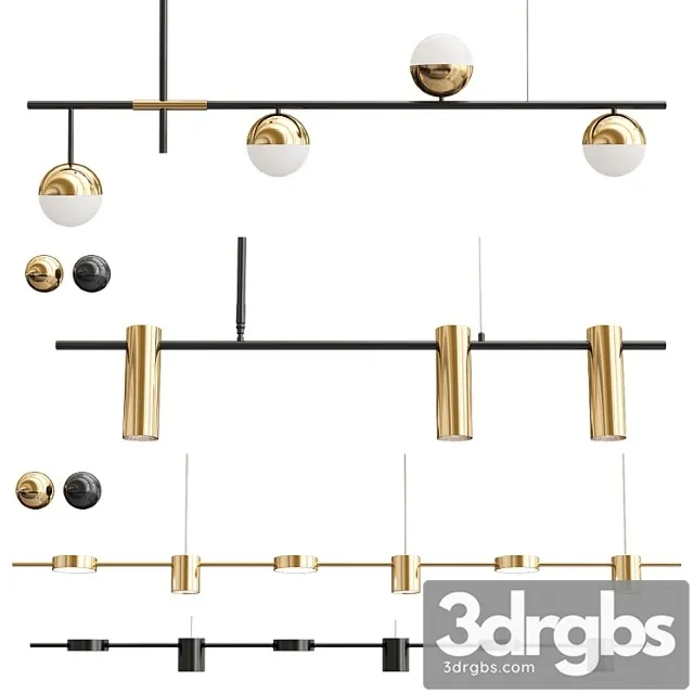 Collection Linear Chandelier 3D Model Download