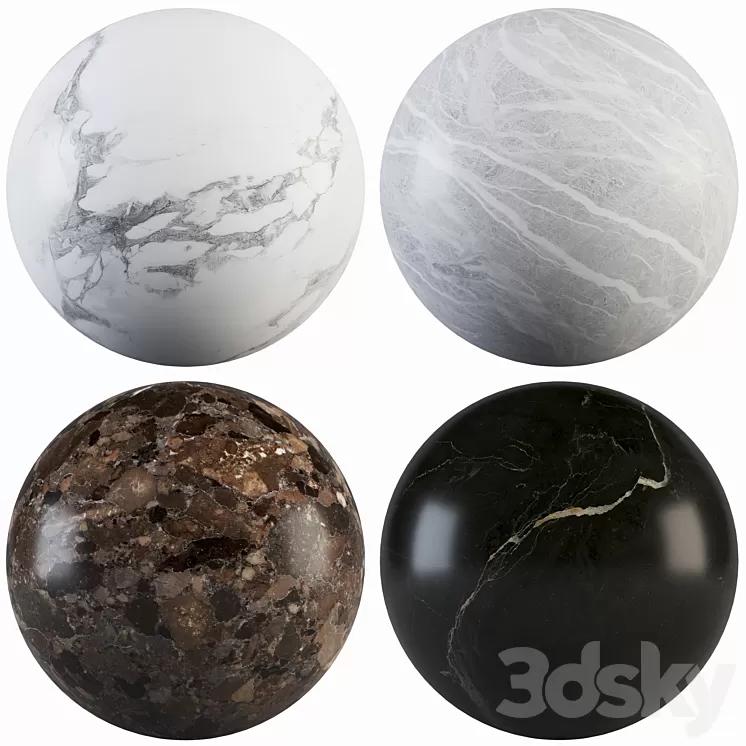 Collection Marble 24 3D Model Free