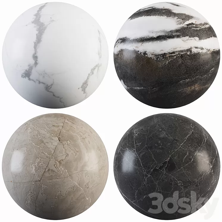 Collection Marble 25 3D Model Free