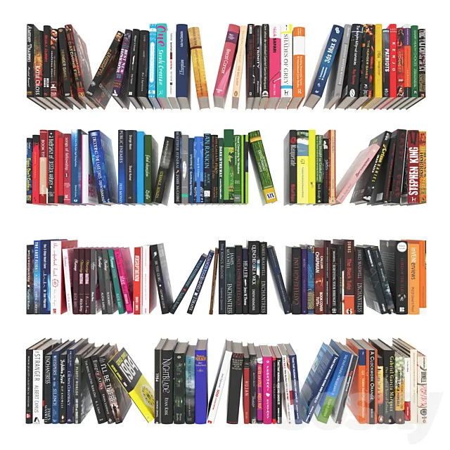Collection of 151 pieces of modern books. 3D Model