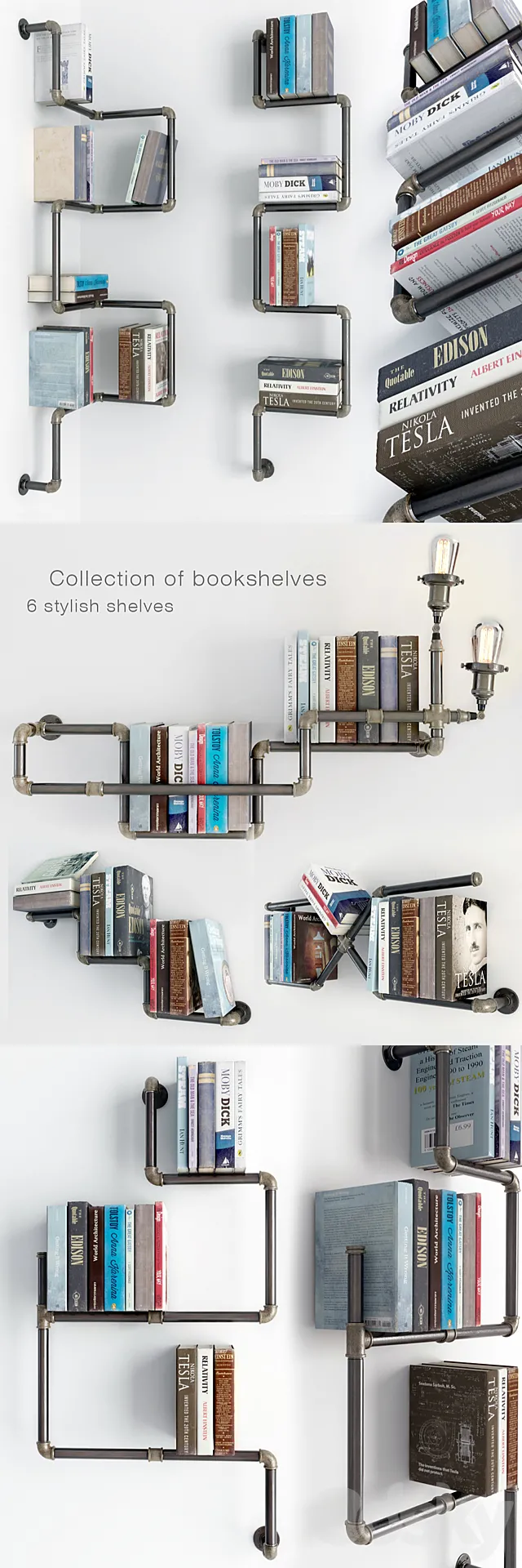 Collection of bookshelves "Stella Bleu" 3DModel
