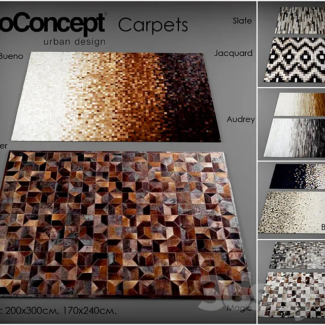 Collection of carpets from Bo Concept 3DModel