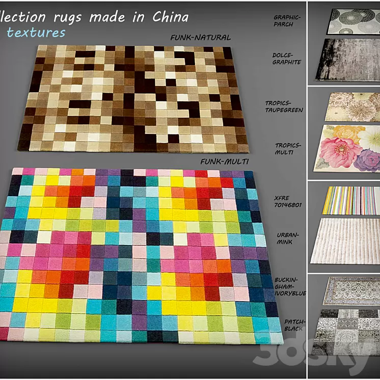 Collection of carpets from China 3D Model
