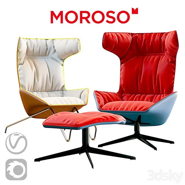 Collection of chairs Take A Soft Line For A Walk 3D Model