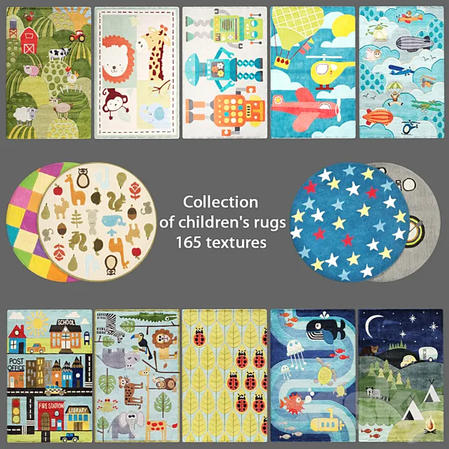 Collection of children’s carpets 3 3D Model