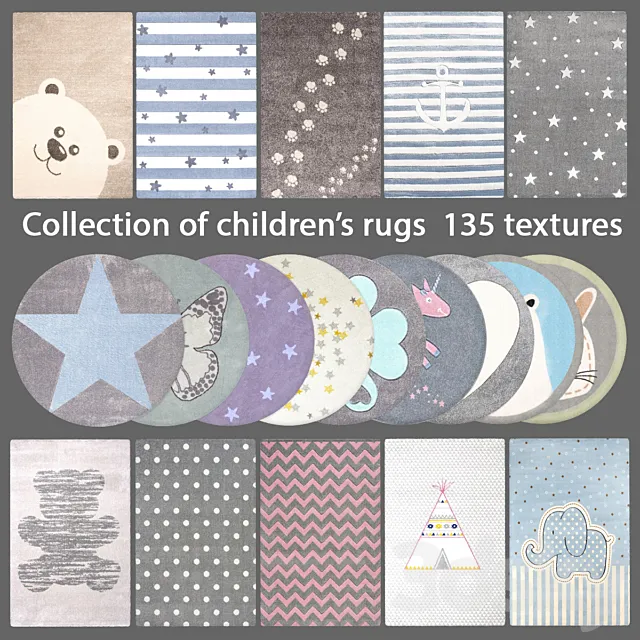 Collection of children's carpets 4 3D Model