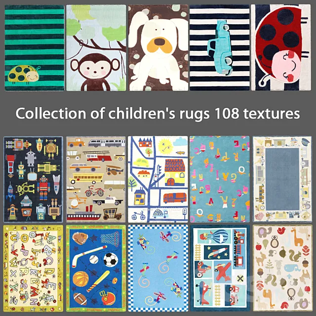 Collection of children's rugs 2 3DModel