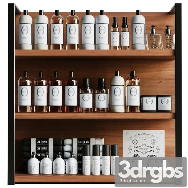 Collection of Cosmetics for Beauty Salons or Bathroom 3D Model Free