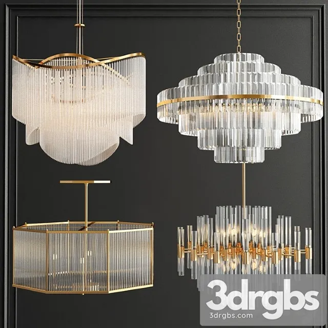 Collection of crystal chandelier 3D Model Download