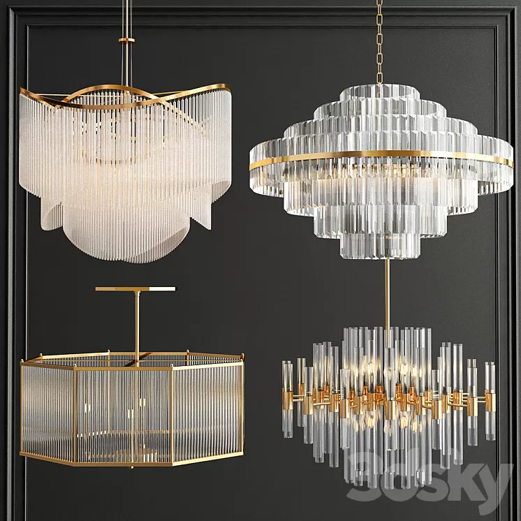 Collection of CRystal Chandelier 3D Model