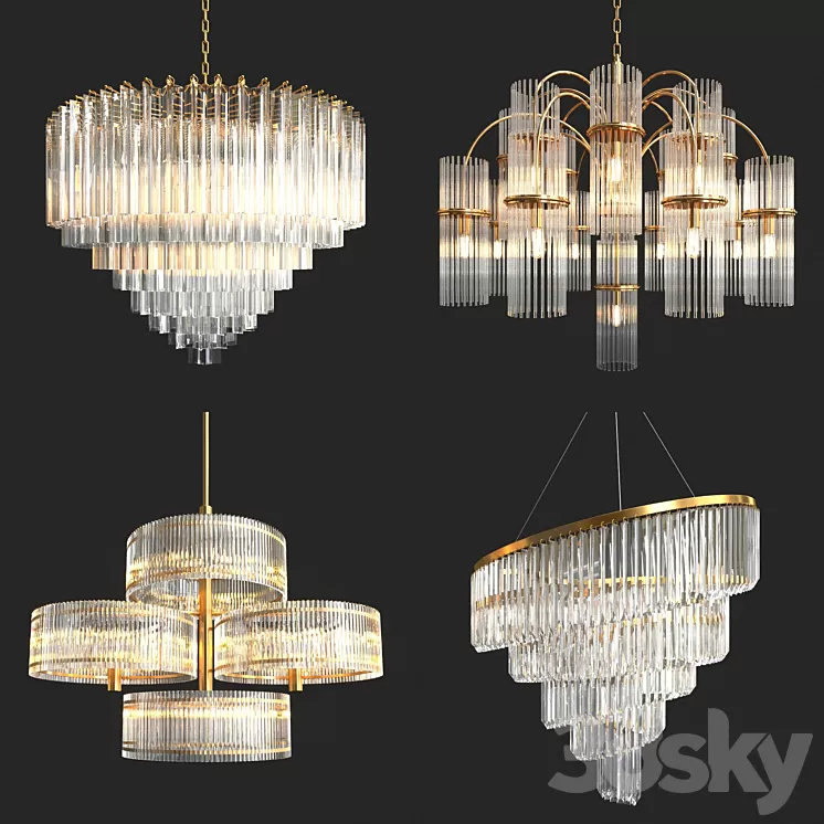 Collection of Crystal Chandelier_2 3D Model