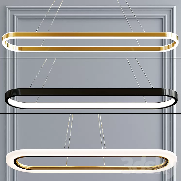 collection of decorative hanging chandeliers 3D Model