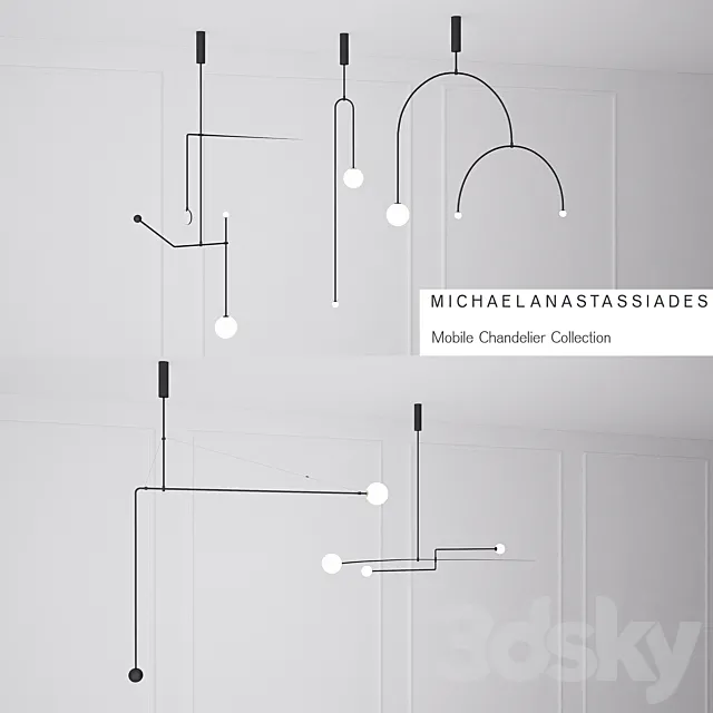 Collection of fixtures Mobile Chandelier Cillection 3D Model