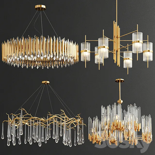 Collection of impression chandeliers_2 3D Model