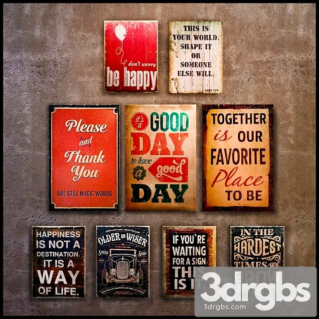 Collection of Inter Winter Table Decorative Vivieska Dierieviannoie Pano Vod Poster 3D Model Free