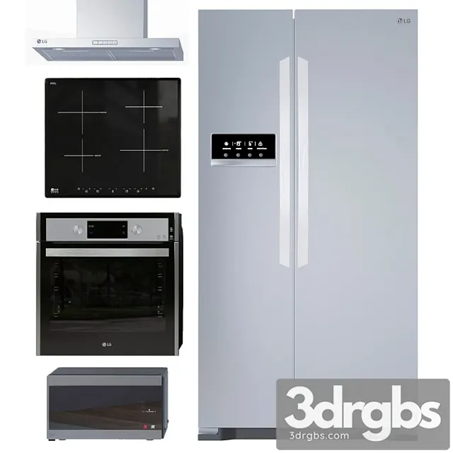 Collection of kitchen appliances lg 2 3D Model Free