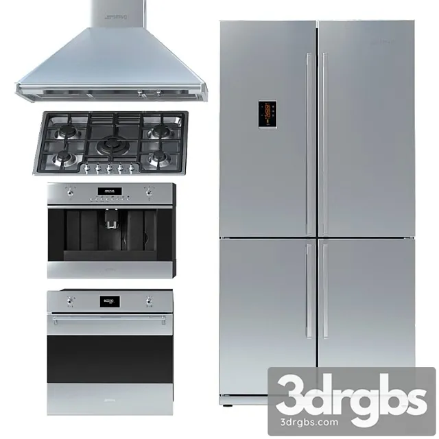 Collection of kitchen appliances smeg 2 3D Model Free