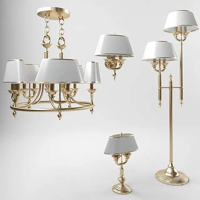 collection of lamps in classical style 3D Model