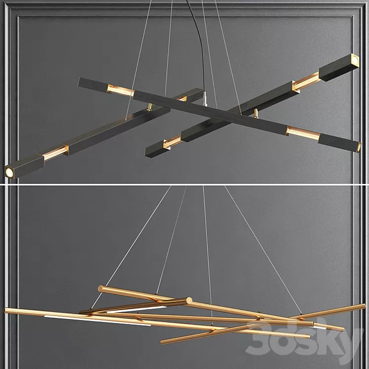 Collection of Minimalist Chandelier 3D Model