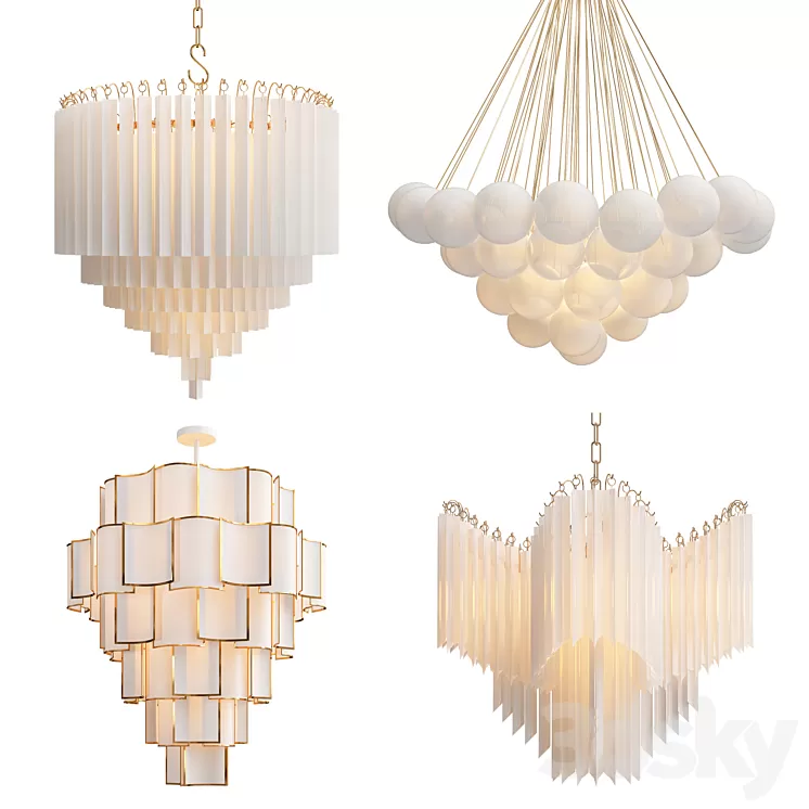 Collection of modern chandelier 3D Model