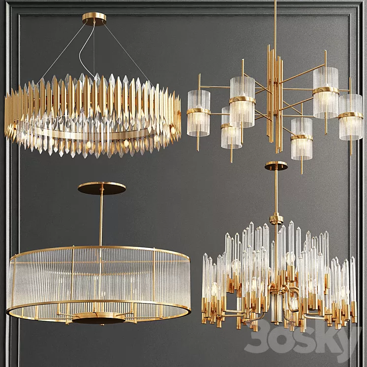 Collection of Modern Chandelier 3D Model