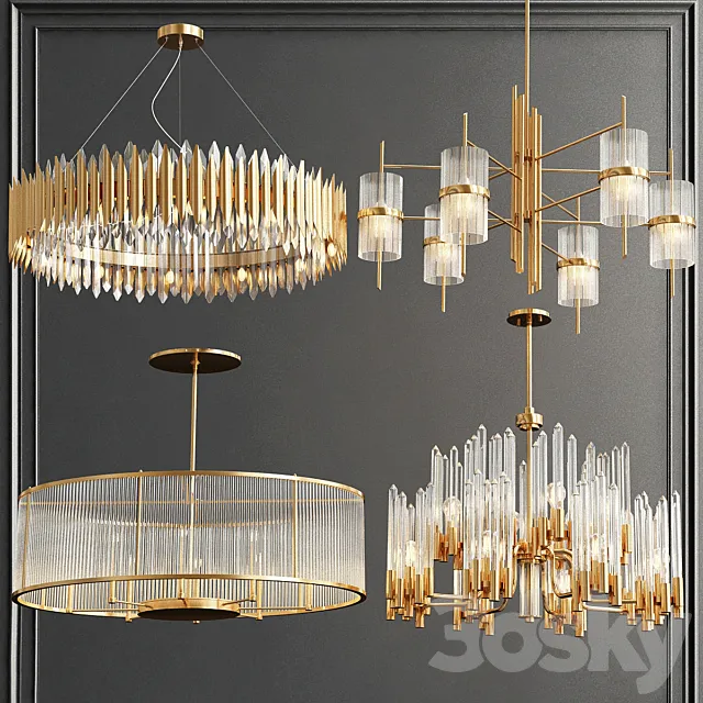 Collection of Modern Chandelier 3DModel