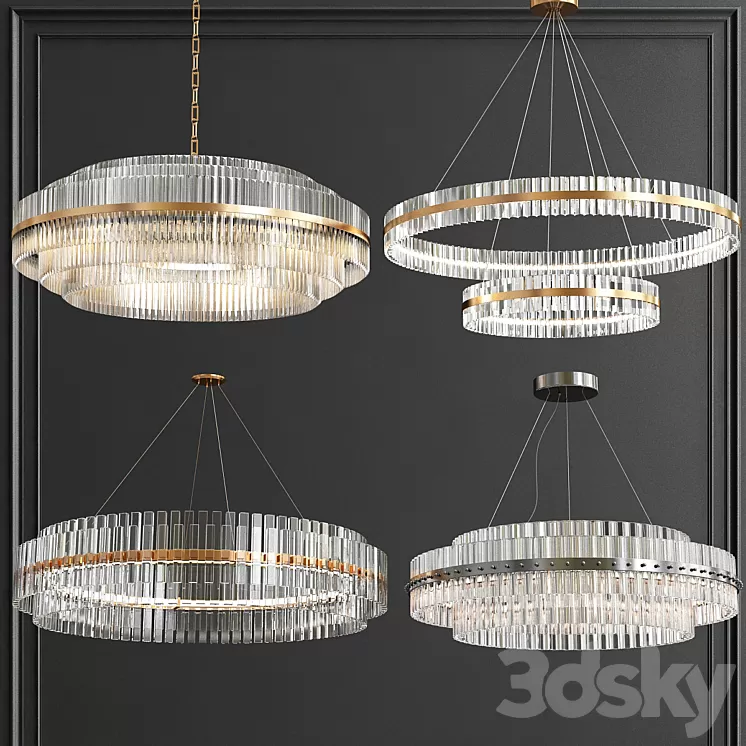 Collection of Modern Crystal Chandelier 3D Model