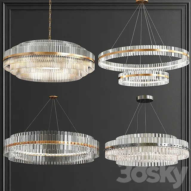 Collection of Modern Crystal Chandelier 3DModel