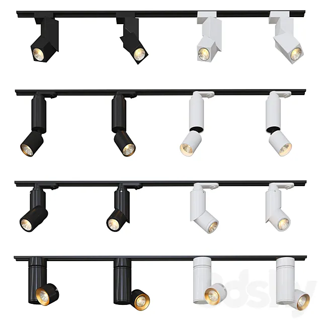 Collection of Modern Track Lights 3DModel
