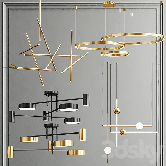 Collection of new minimalist chandelier_2 3D Model